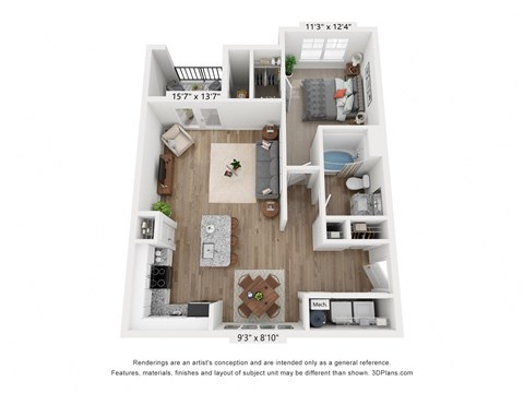 bedroom floor plan | village on the lakes apartments